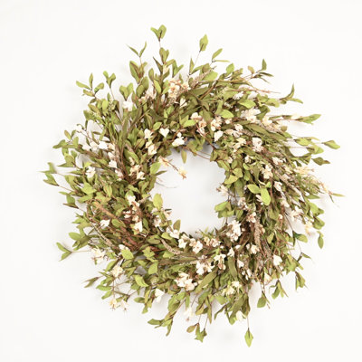 Grande couronne de fleurs artificielles de 26 po avec serre