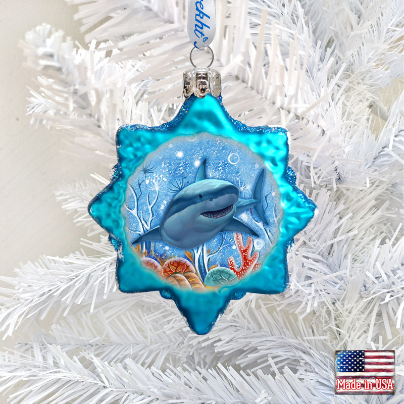 Keepsake Shark Glass Ornament