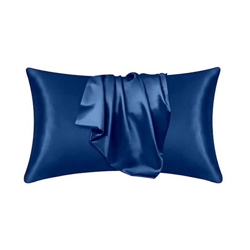 Aieshia 100% Satin Envelope Pillow Case, Navy