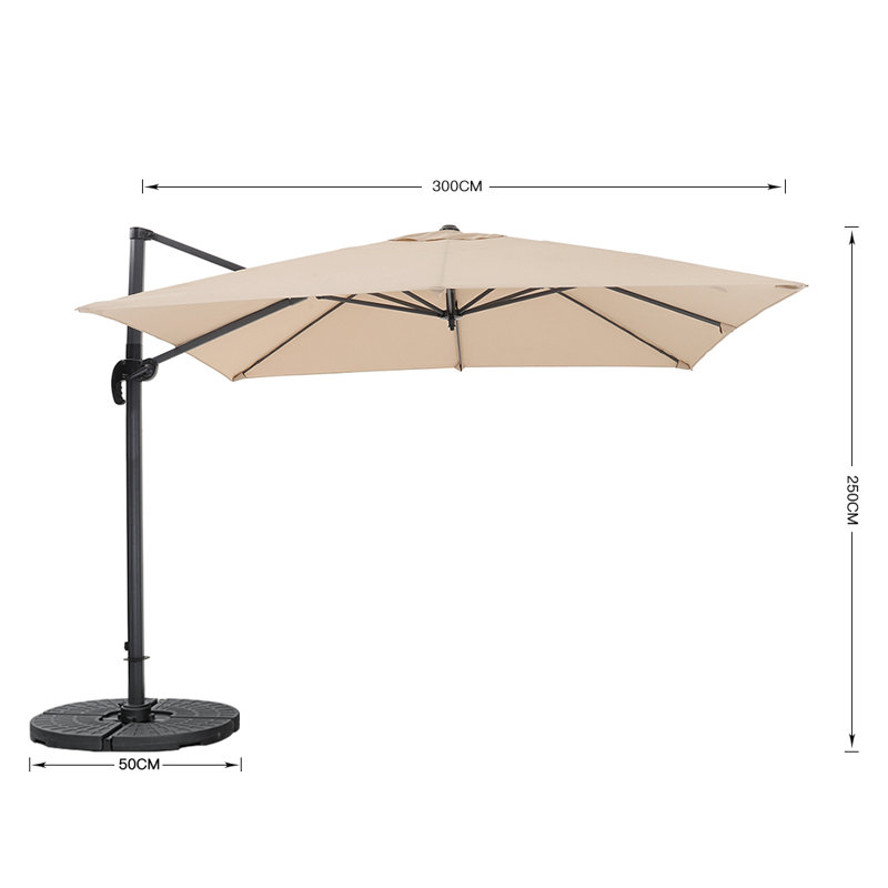 Aanyah 300cm Cantilever Parasol, Khaki
