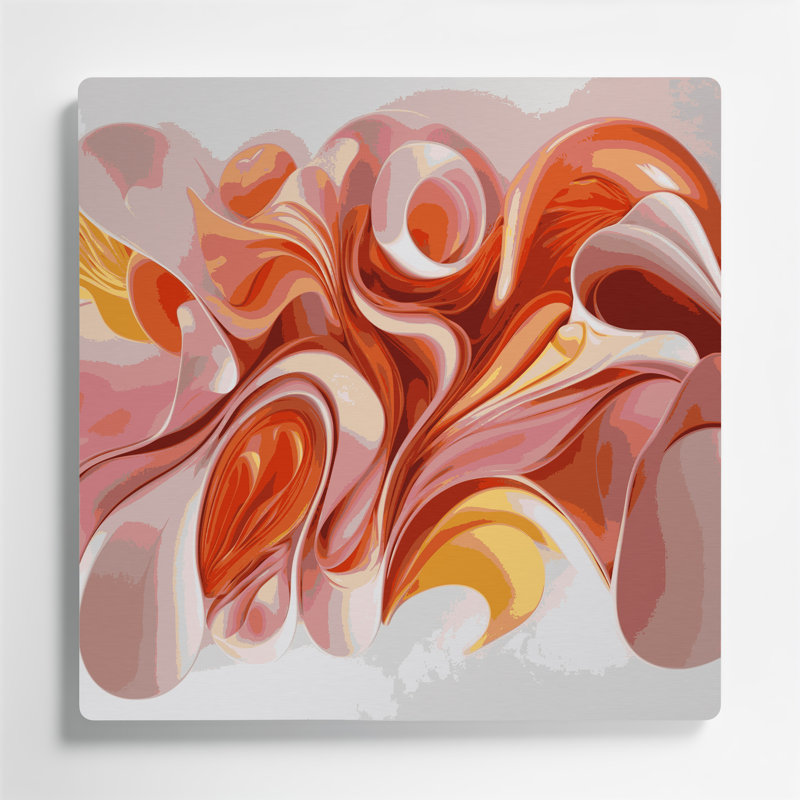 «Lyrical Abstraction 72», art mural en métal gris, H 16 po x l 16 po