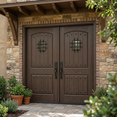 80'' Paneled Fiberglass Front Entry Doors