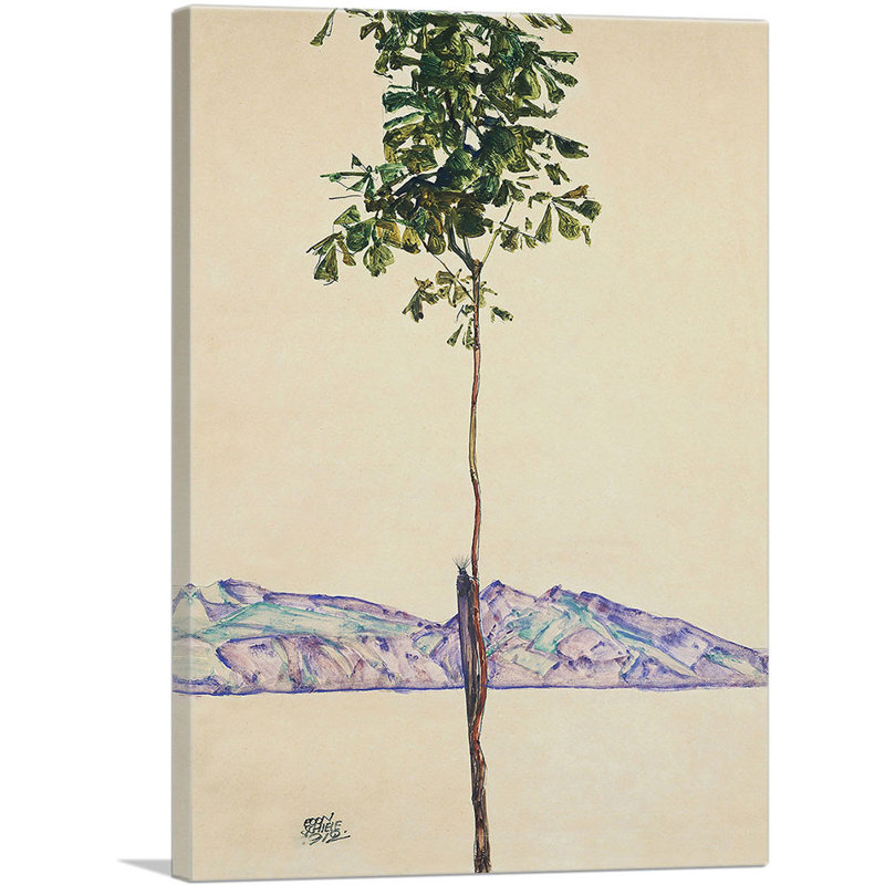 «Little Tree Chestnut Tree at Lake Constance 1912» par Egon Schiele, reproduction d'art sur toile tendue