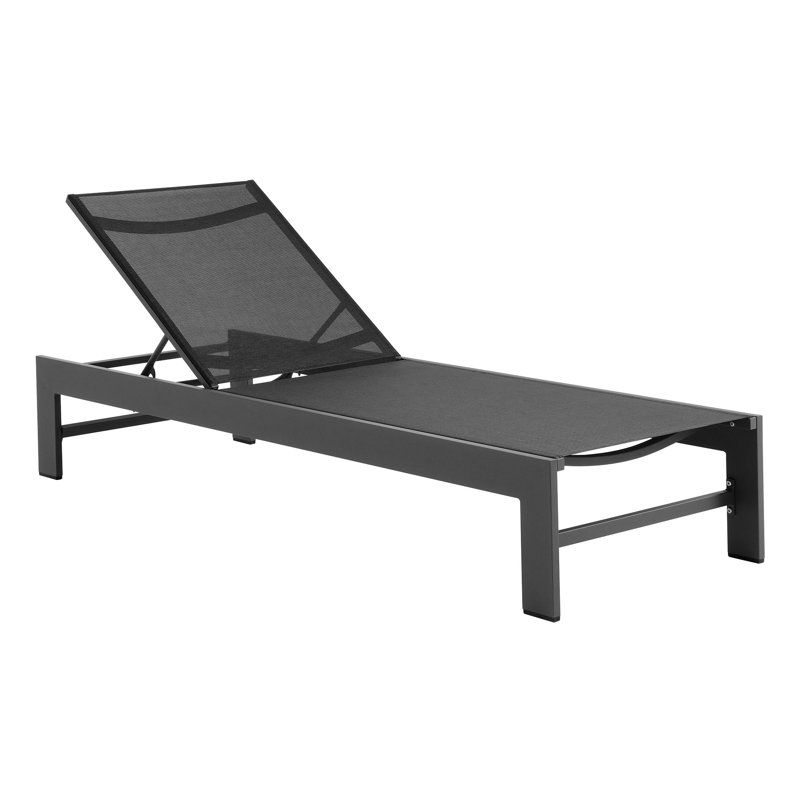 Tahoe Outdoor Patio Mesh And Aluminum Chaise Lounge