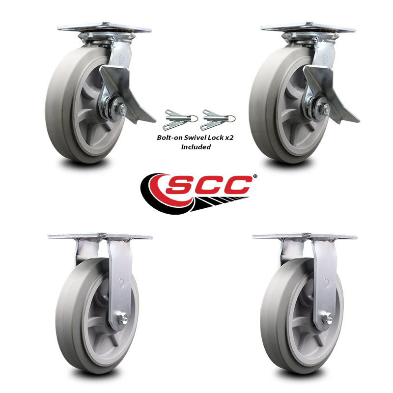 4-Piece Thermoplastic Rubber Caster Set