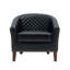 Fauteuil demi-tonneau capitonné en similicuir noir Edvardas-239021680