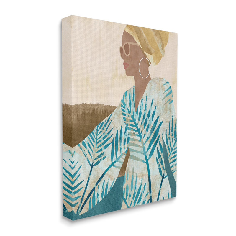 «Botanical Trendy Fashion Collage» par Flora Kouta - impression, H 48 po x l 36 po x P 1,5 po, Toile tendue