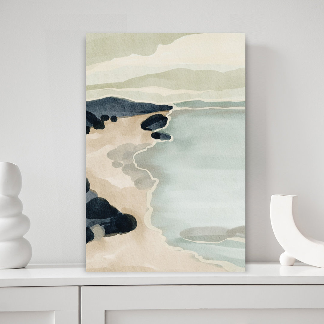Coastal Serenity Abstract Minimalist Peaceful Coastal Wall Art Print