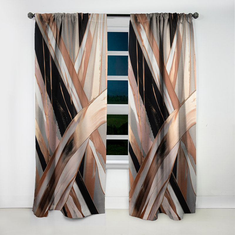 Rideaux occultant et marbre occultant Metallic Stripes II - 1 panneaux, L 52 po x L 120 po