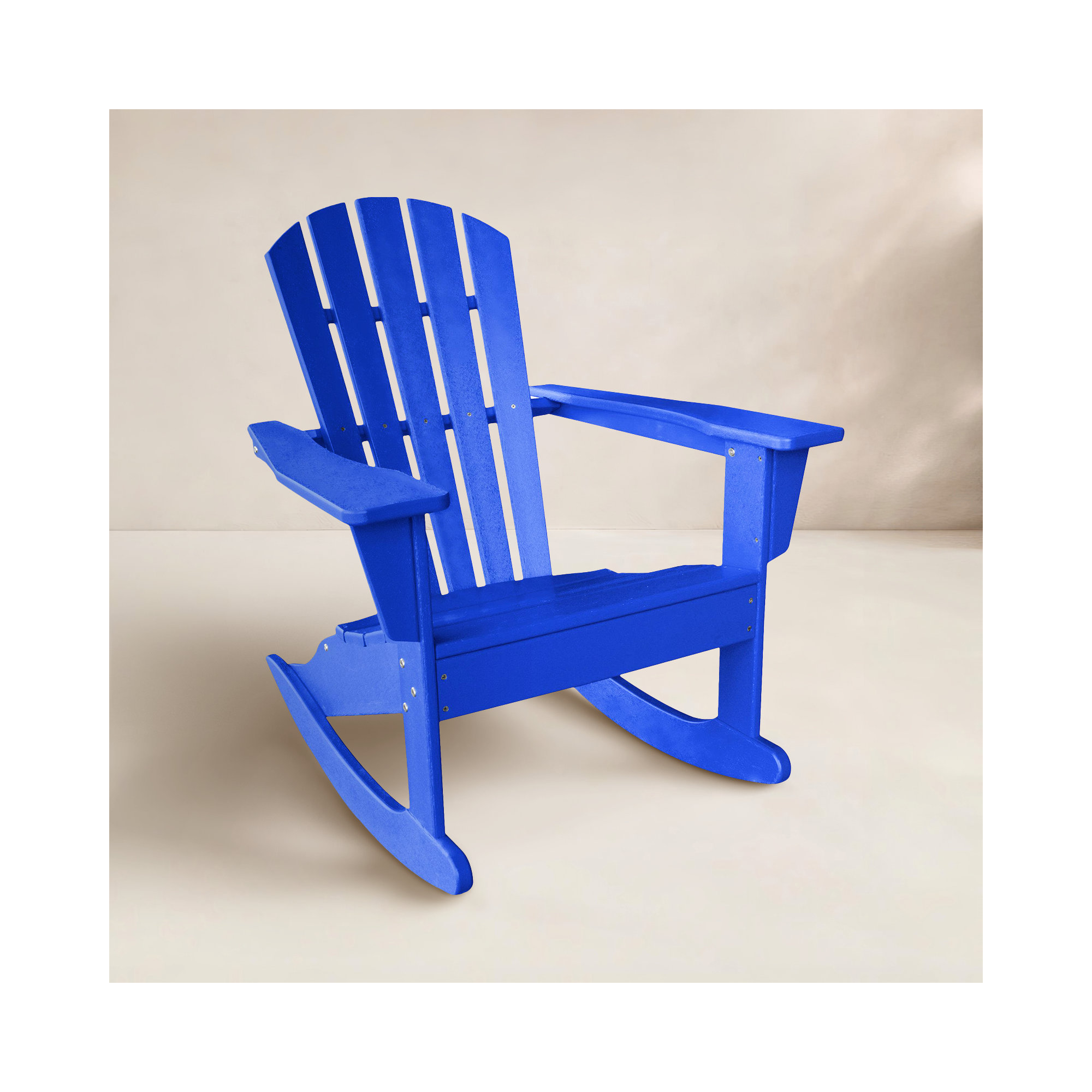 POLYWOOD Palm Coast Adirondack Rocking Chair, Pacific Blue
