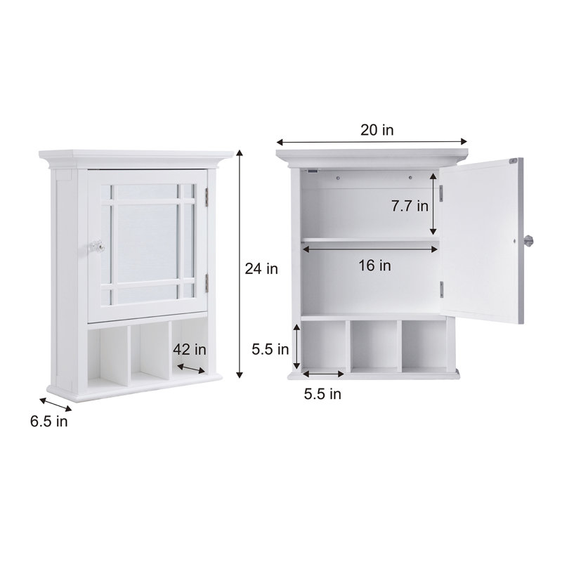 Mcgaha 50.8mm W 61.3mm H Medicine Cabinet Mirror 1 Adjustable