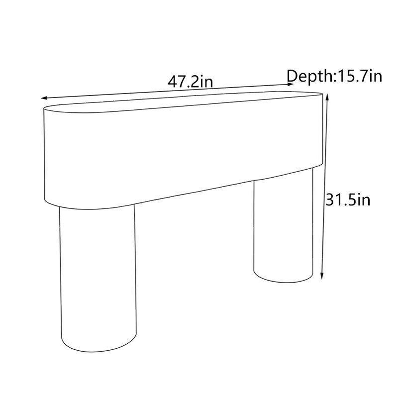 Console de hall d'entrée scandinave Creative, H 31 po x l 47,2 po x P 15,7 po