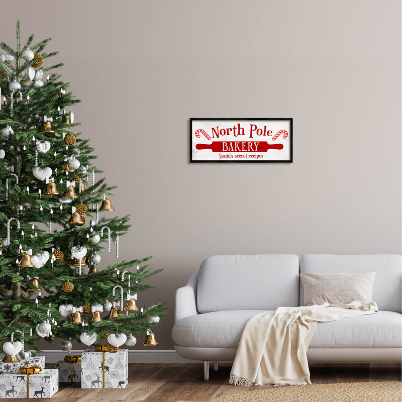 North Pole Bakery Kitchen at-254, Giclée encadrée noir minuit, H 10 po x l 24 po x P 1,5 po