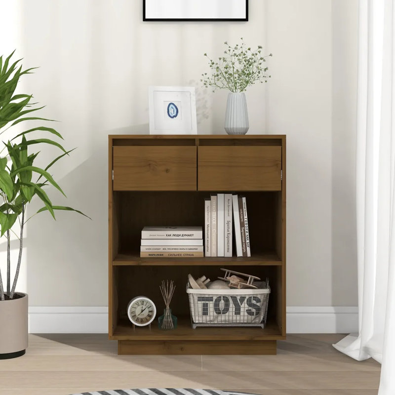 Ireion 60cm Solid Wood Console Table, Honey Brown