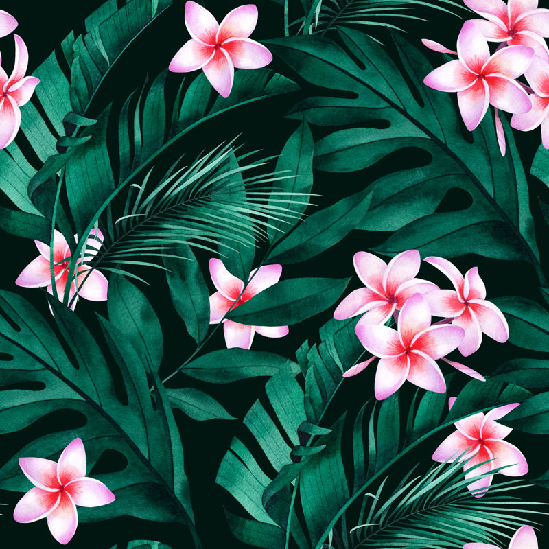Rentiesville Tropical Seamless Pattern - Wrapped Canvas Print, 76cm H x 76cm W x 3.8cm D