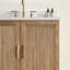 Meuble-lavabo de salle de bain autoportant 36 po entièrement assemblé en bois massif avec plateau blanc d'ingénierie entièrement assemblé