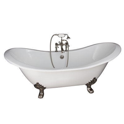 72'' x 31'' Freestanding Soaking Cast Iron Bathtub