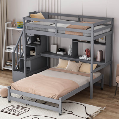Lit superposé simple au dessus d'un lit double Ketter Kids