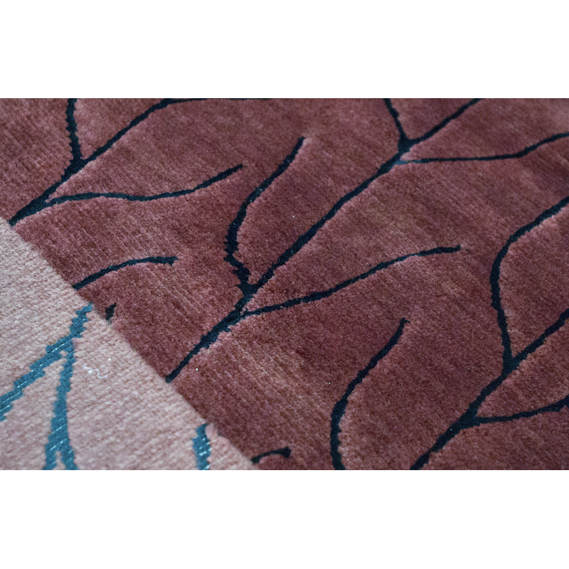 Abstract Area Rug in Rust