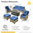 Carolle 9-Piece Outdoor Patio Furniture with fire pit,All-Weather 7-Person Pe Wicker Outdoor Conversation Set, Patio Couch Swivel Rocker Chairs With Solar Powered Coffee Tables For Backyard,Poolside,Deck-453539604-459055618