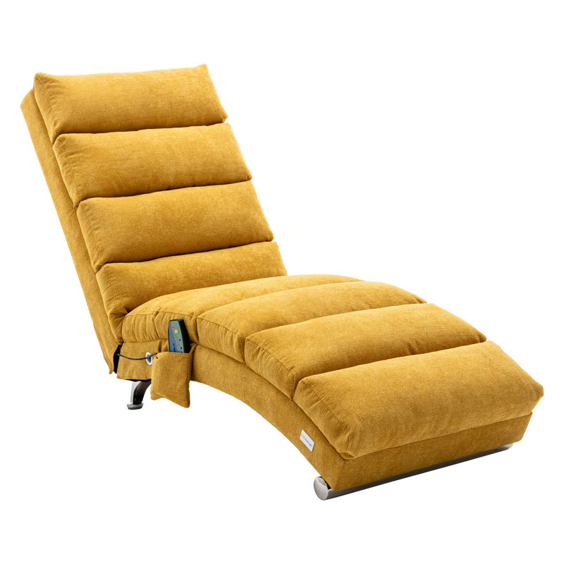 Upholstered Chaise Lounge, Yellow