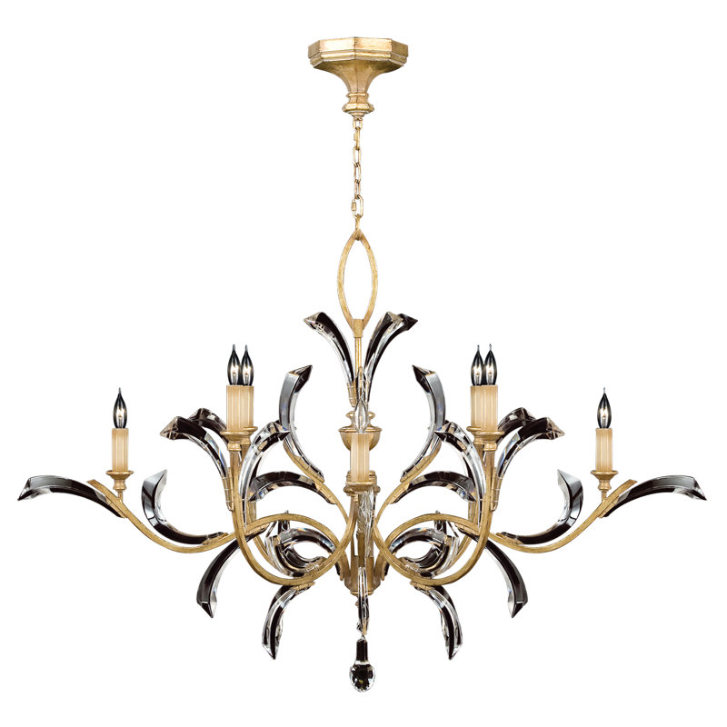Beveled Arcs 8 - Light Chandelier, Gold