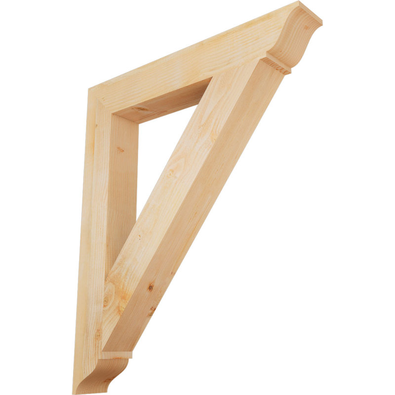 Traditional Traditional Bracket, Western Red Cedar (Rough Sawn), 40" H x 6" W x 40" D