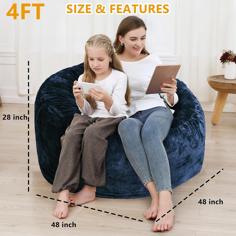 Housse pour fauteuil à billes seulement, housse pour fauteuil de lecture pour adultes, H 28 po x l 48 po x P 48 po