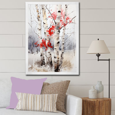 " Red Brich Wood In Winter "