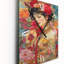 Célébration de la beauté florale orientale du printemps IV - horloge murale moderne femme asiatique-99634995