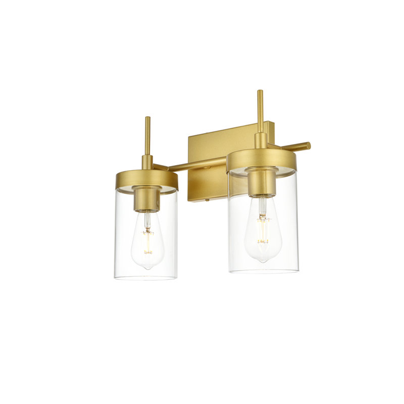 Éclairage pour meuble-lavabo à intensité variable Annisha, Laiton, H 11 po x l 14 po x P 14 po, Deux lumières