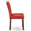 Ensemble de salle à manger 7 pièces composé d'une table de salle à manger rectangulaire et de 6 chaises parsons revêtues de similicuir rouge Firebrick Acajou-791976190-791976191-706902876
