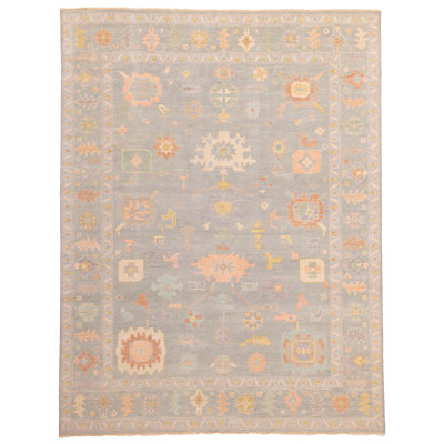 Modern Oushak Sage Rug 8'11" x 11'9"