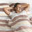 Soft Premium Polyester Bedding Sets, Stripe Textured Modern Home Comfort