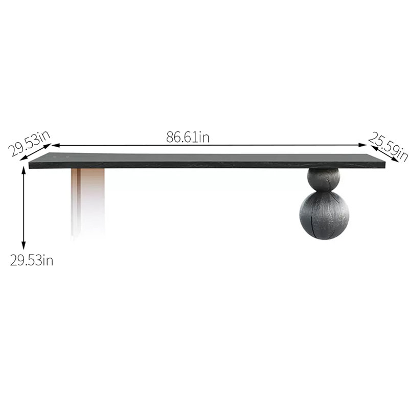 Table de salle à manger Loebel, L 29,53 po x L 86,61 po