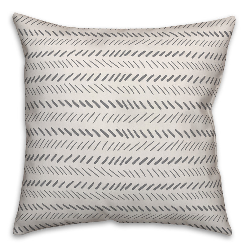 Chevron Throw Pillow, 18" x 18", White/Gray Geometric 1