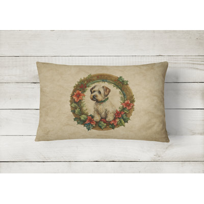 Christmas Flowers Frame Outdoor Throw Pillow