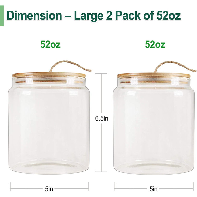 Glass Jars Food Storage Containers Airtight Food Jars with Bamboo