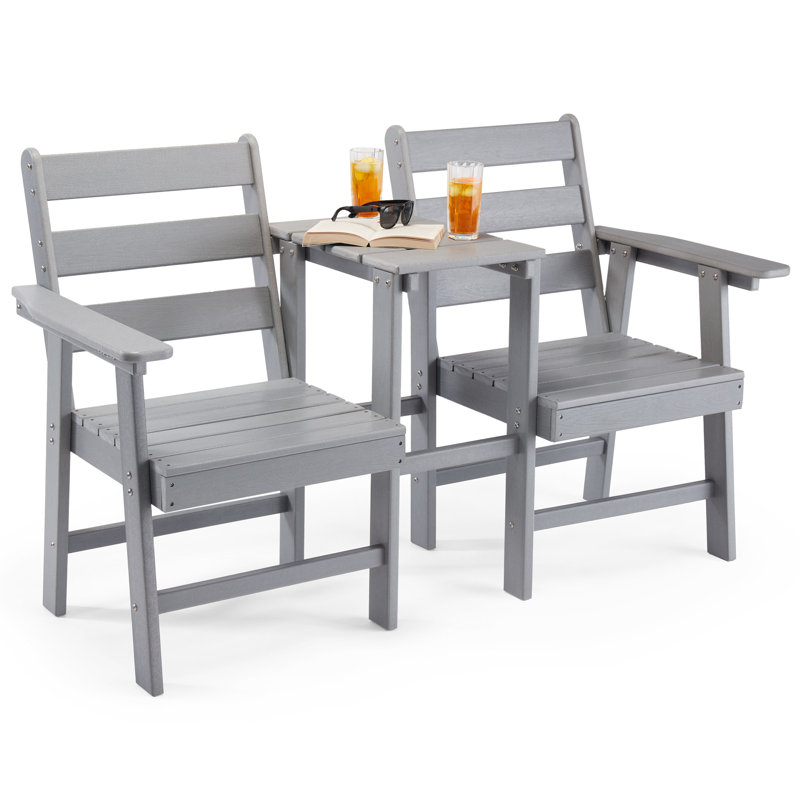 Jack & Jill HDPE Garden Love Seat, Grey