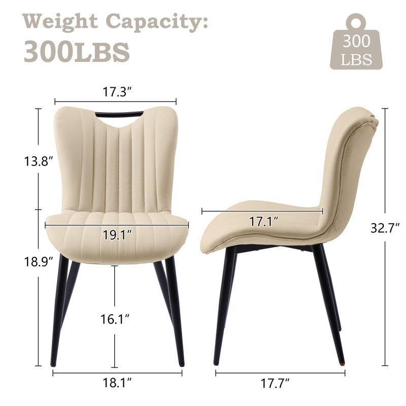 Chaises de salle à manger rembourrées Modern Modern, Beige