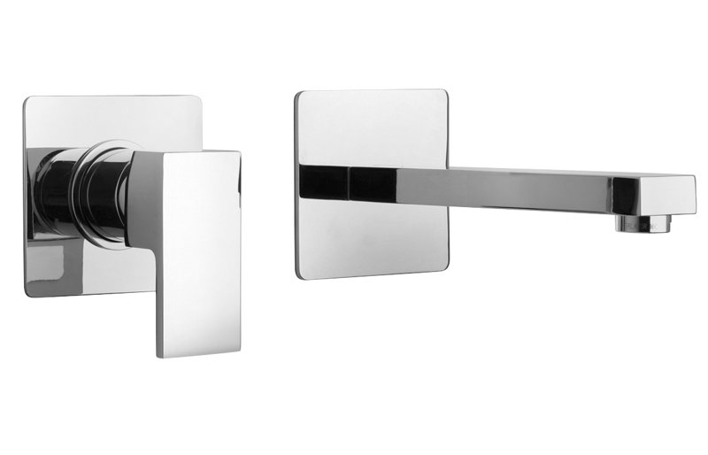 Corsini 8" Single-Handle Wall Mounted Bathroom Faucet, Polished Chrome