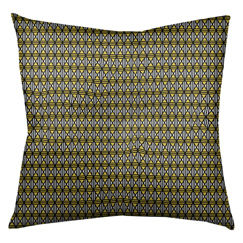 Coussin de sol Katelyn Elizabeth, 26 po x 26 po, Noir / Jaune