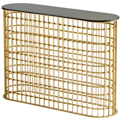 Kingdom 42.25'' Glass Top Console Table