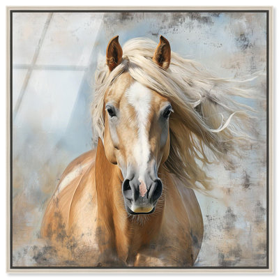 «Rustic Rider», art mural en verre acrylique encadré à haute brillance par Art Remedy, cadre argenté, 24 x 24