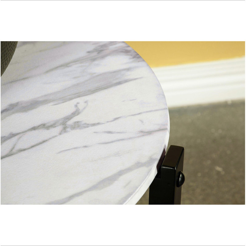 Table basse ronde en simili marbre Tandi