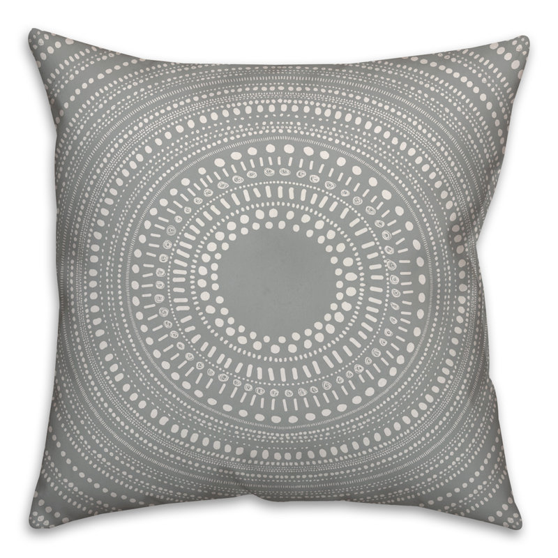 Damask Reversible Throw Pillow, 16" x 16", Gray
