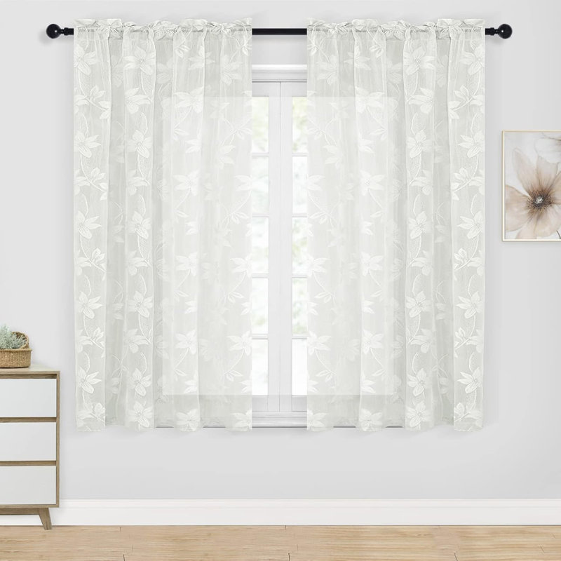 Rideaux transparents avec passe-tringle 2 panneaux