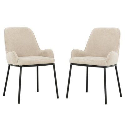 Chaise de salle à manger rembourrée Amara Beige (ensemble de 2)
