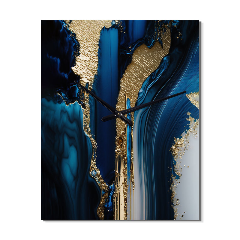 Abstract Geode Waves II - Horloge murale abstraite, H 28 po x l 12 po x P 1 po