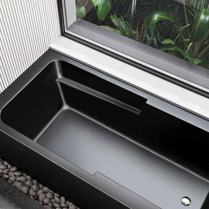 Voltaire 60" x 30" Alcove Bathtub with Apron, Right, Matte Black